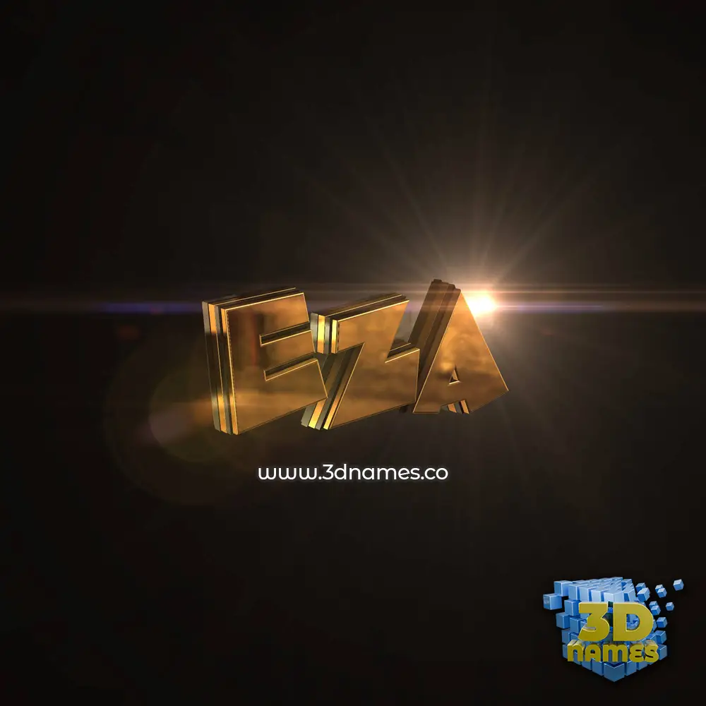 eza in Golden Sparkle style - 3D name wallpaper