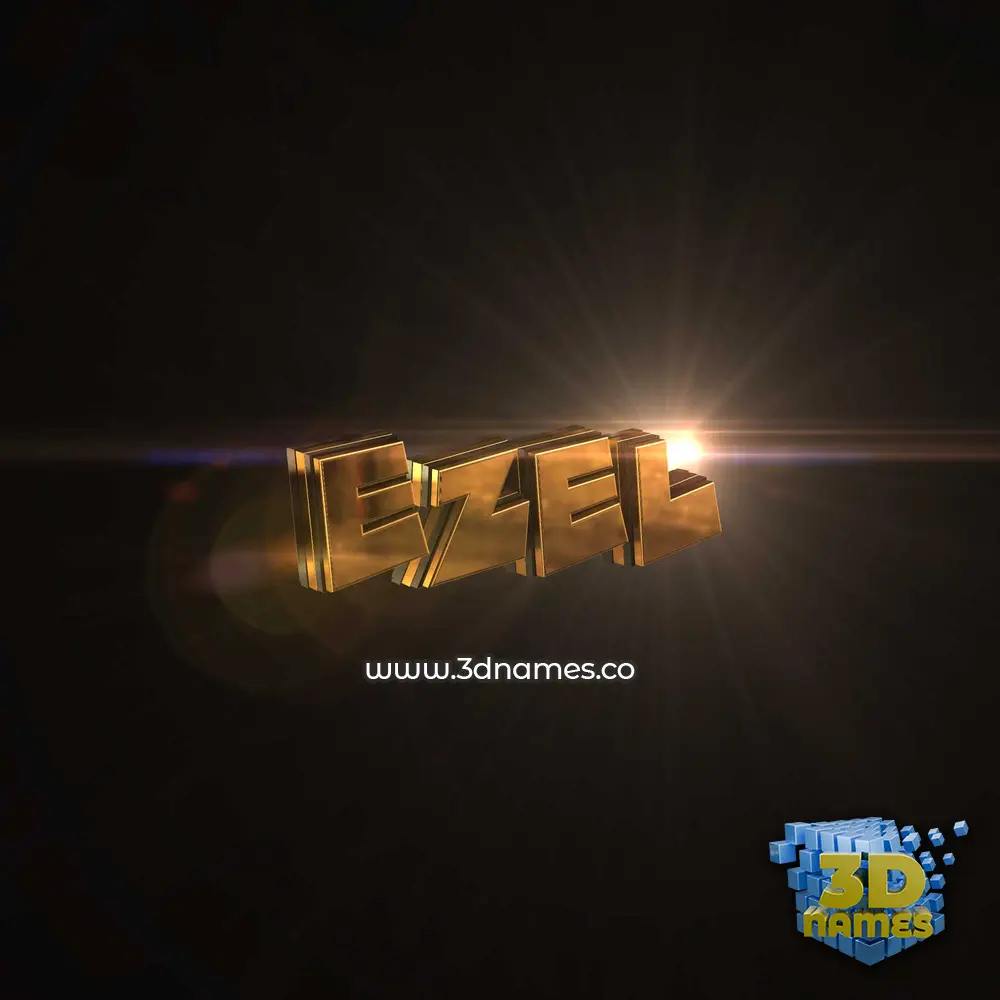 ezel in Golden Sparkle style - 3D name wallpaper