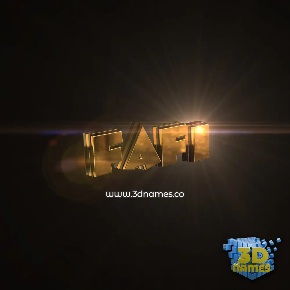 fafi in Golden Sparkle style - 3D name wallpaper