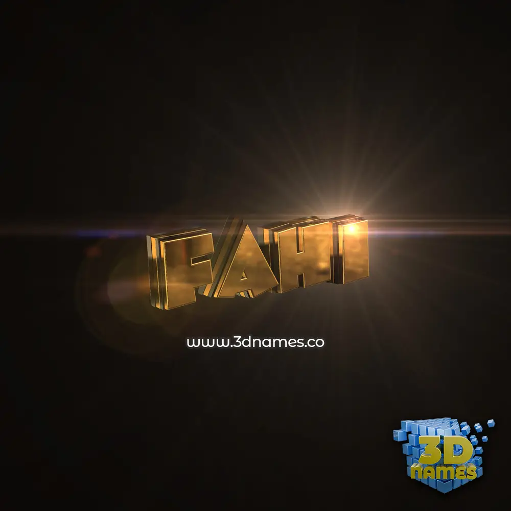fahi in Golden Sparkle style - 3D name wallpaper