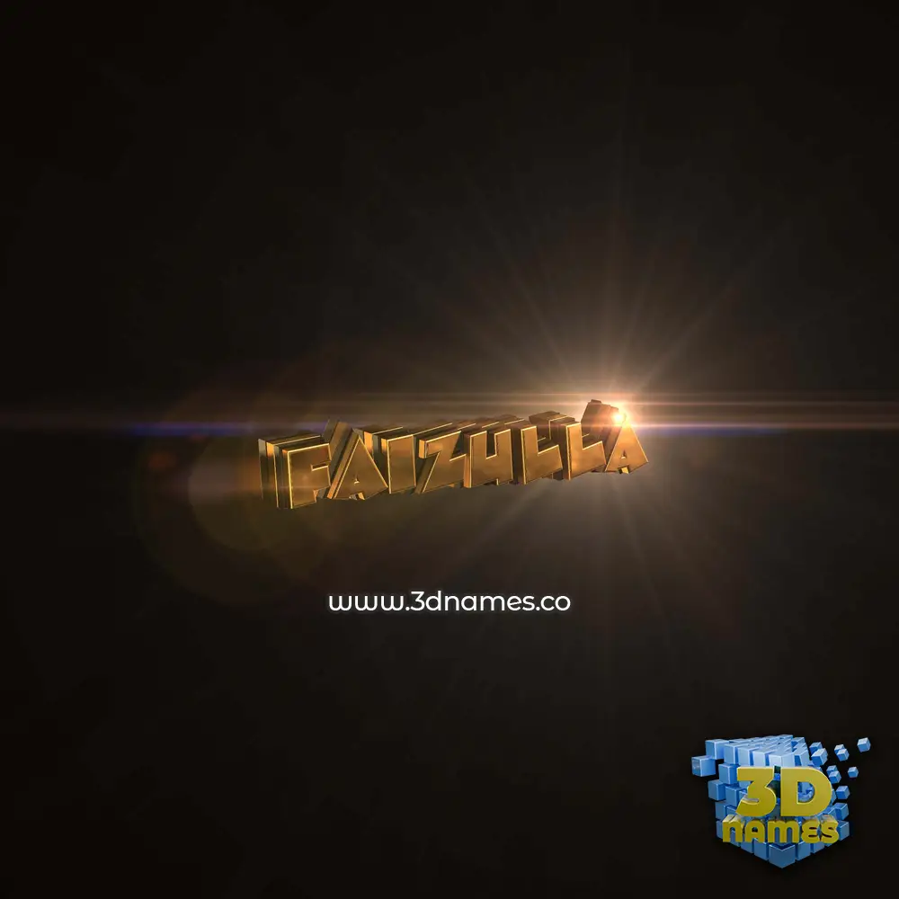 faizulla in Golden Sparkle style - 3D name wallpaper