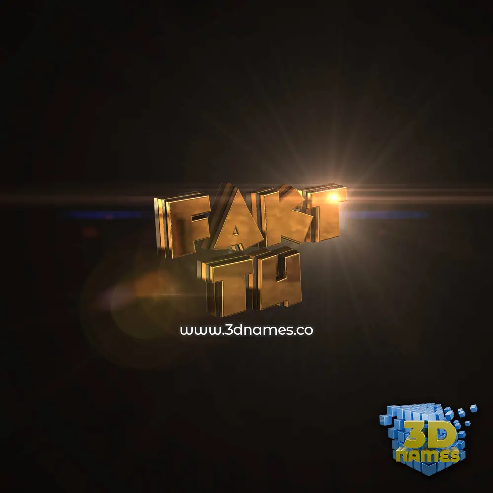 fakt tu in Golden Sparkle style - 3D name wallpaper