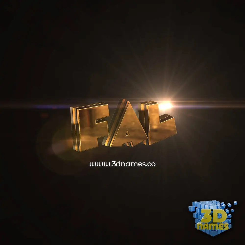 fal in Golden Sparkle style - 3D name wallpaper