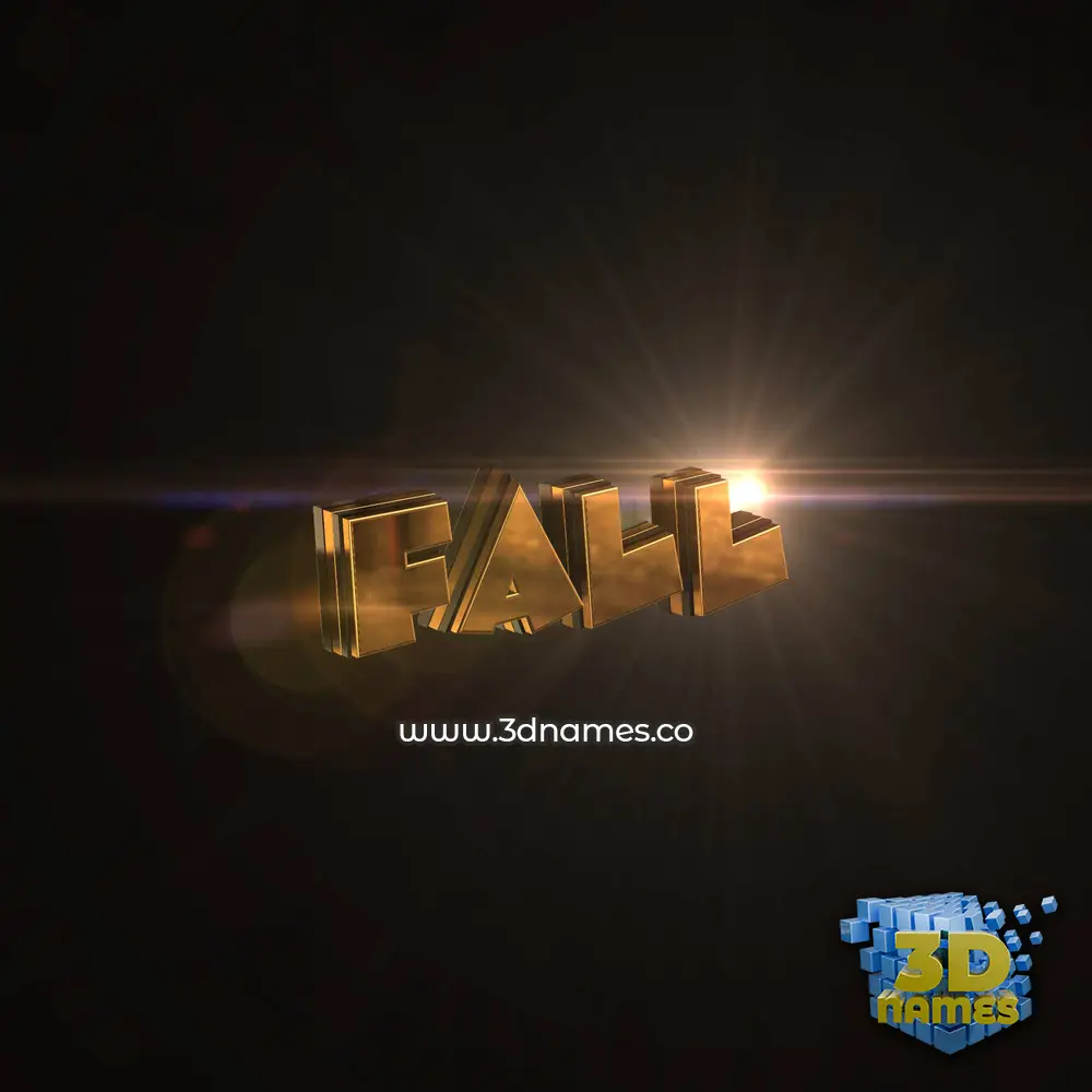 fall in Golden Sparkle style - 3D name wallpaper