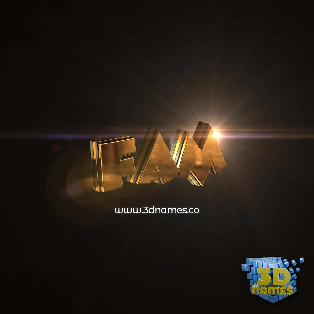 fam in Golden Sparkle style - 3D name wallpaper
