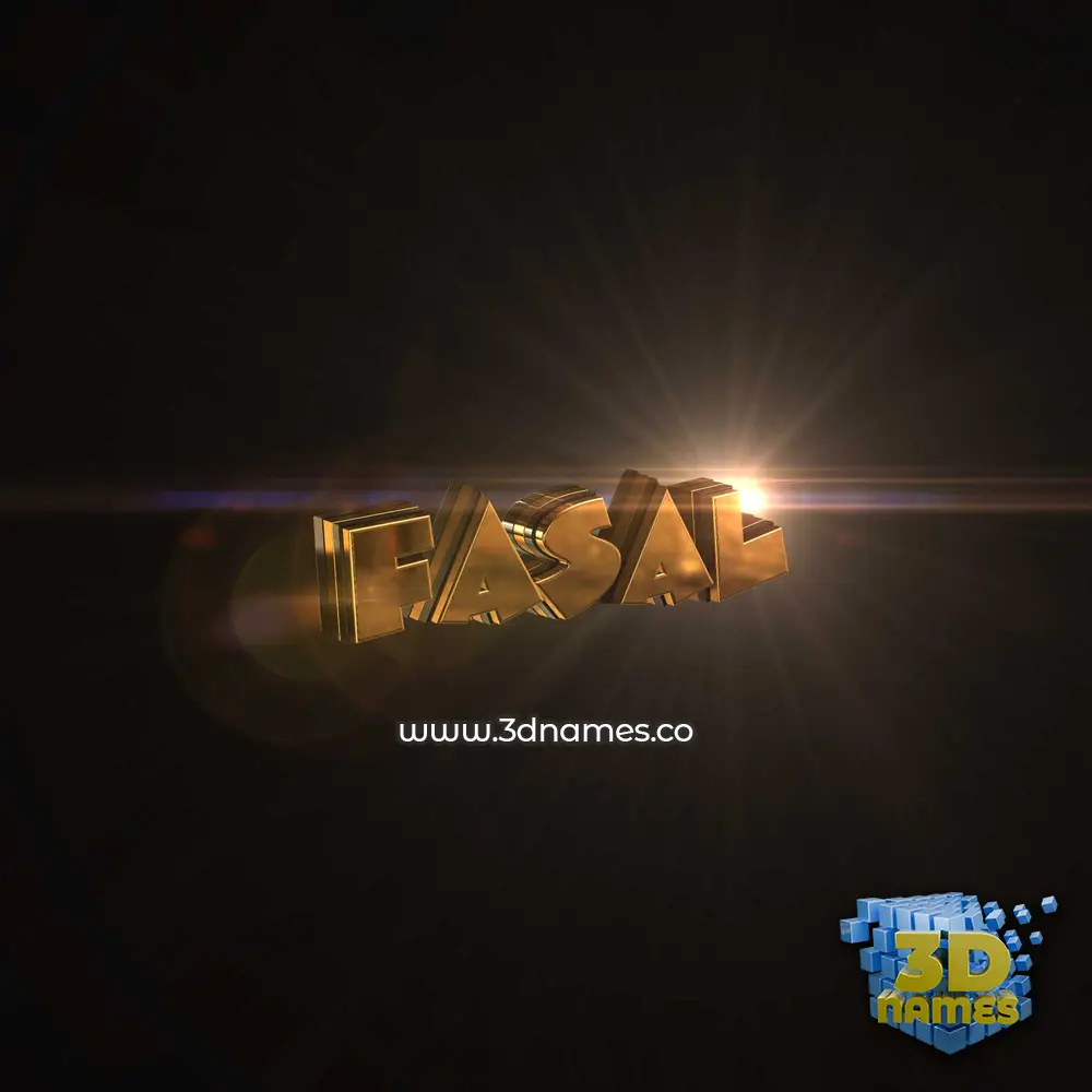 fasal in Golden Sparkle style - 3D name wallpaper