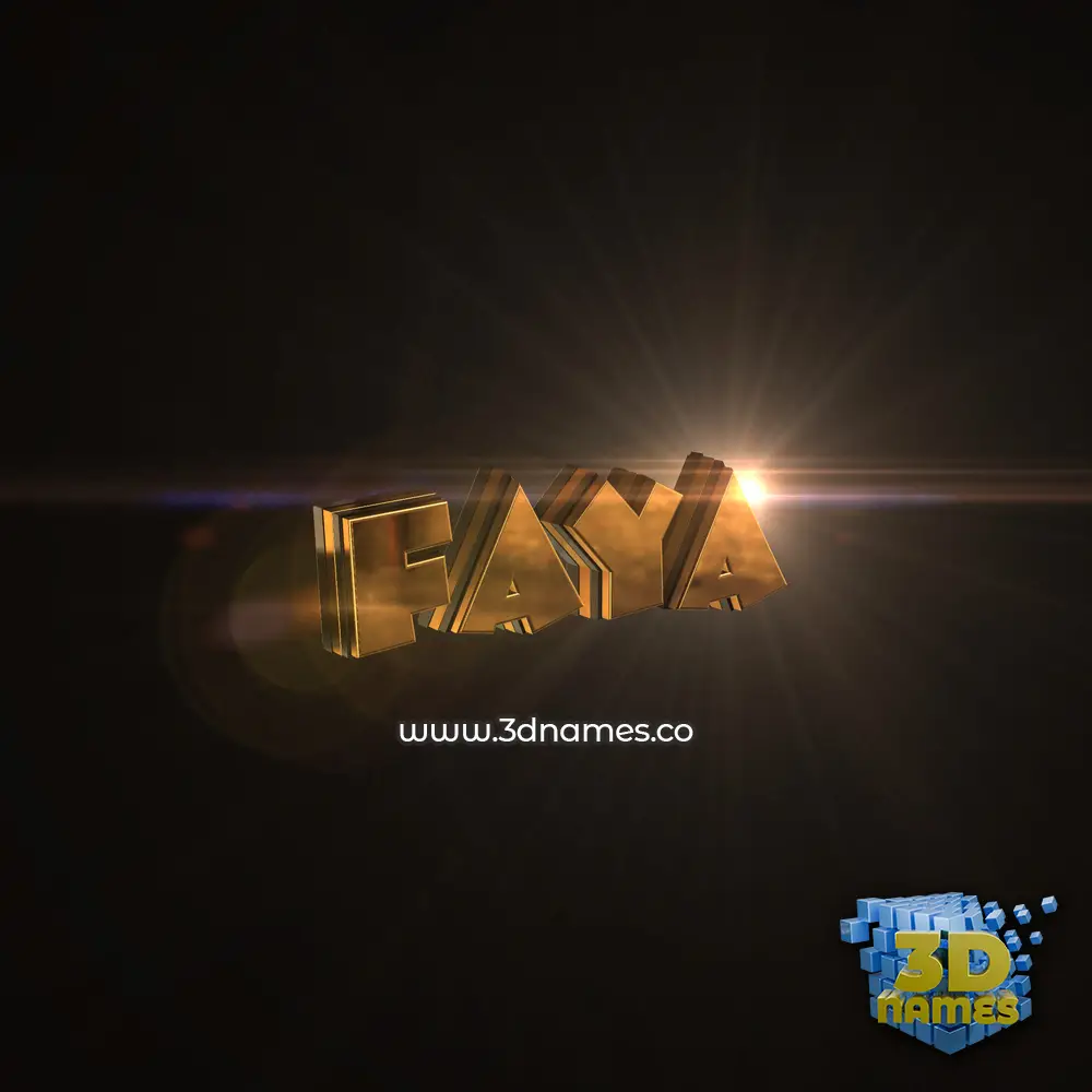 faya in Golden Sparkle style - 3D name wallpaper
