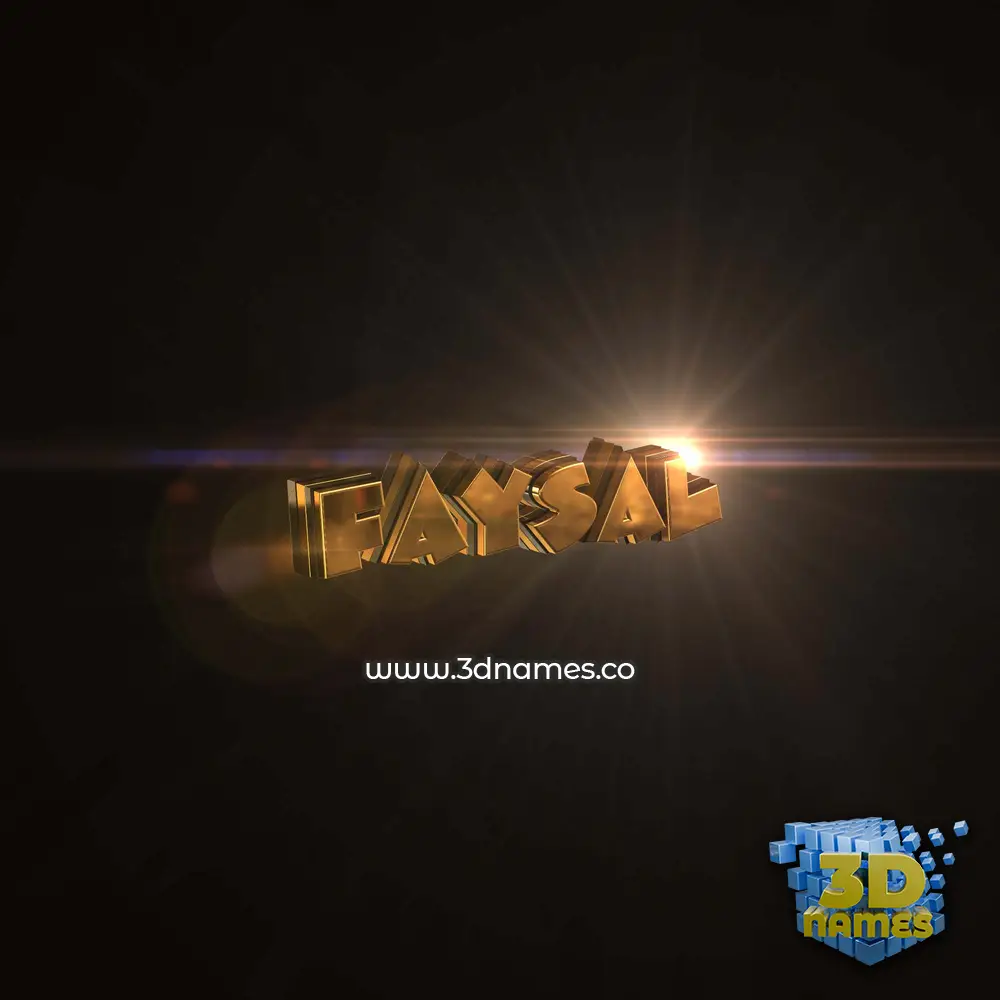 faysal in Golden Sparkle style - 3D name wallpaper