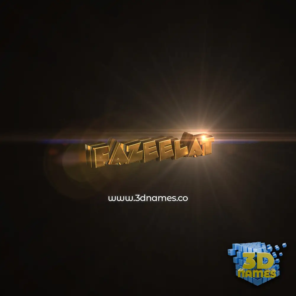fazeelat in Golden Sparkle style - 3D name wallpaper