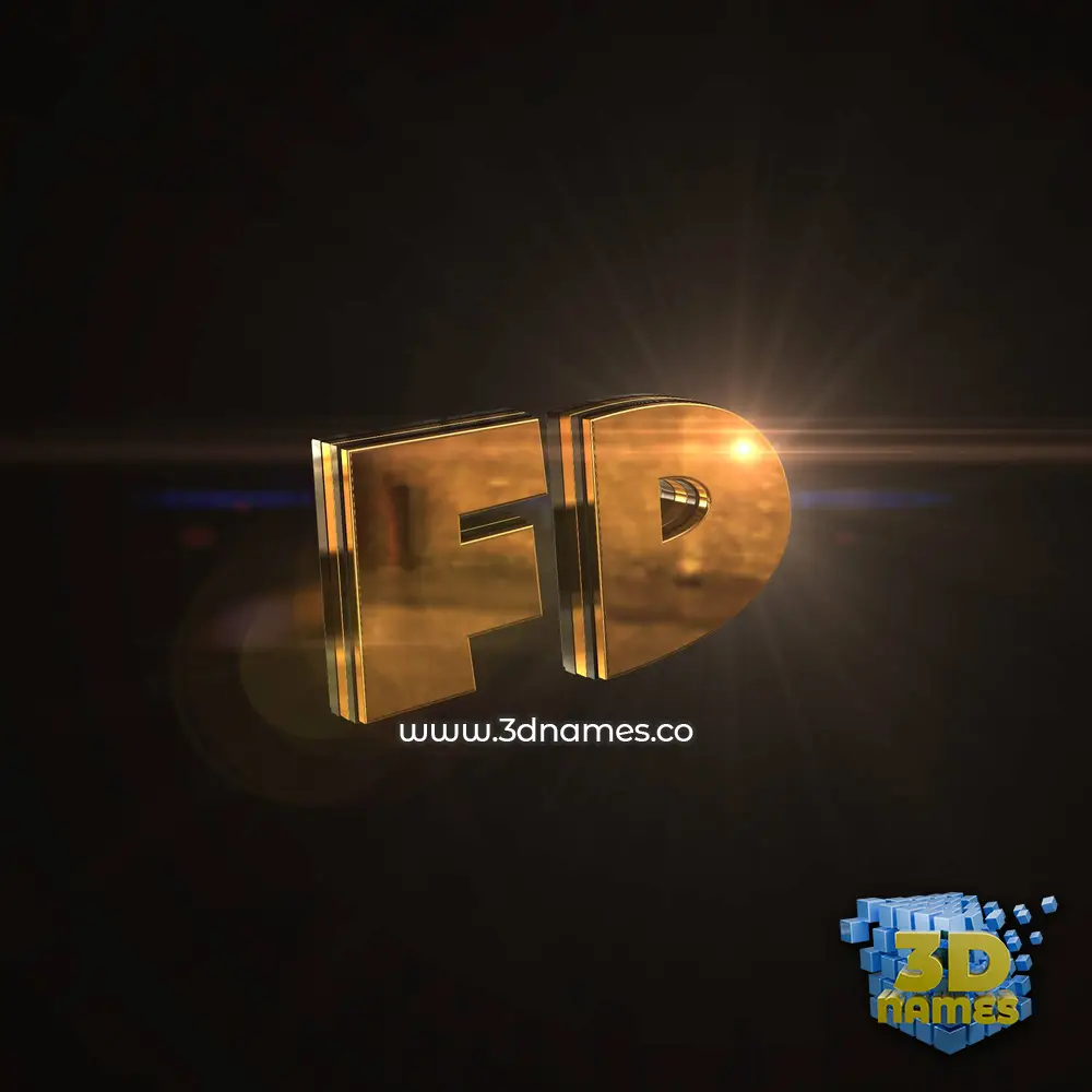 fd in Golden Sparkle style - 3D name wallpaper