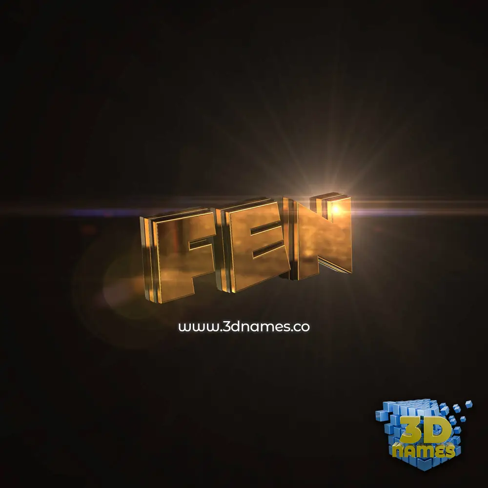 fen in Golden Sparkle style - 3D name wallpaper