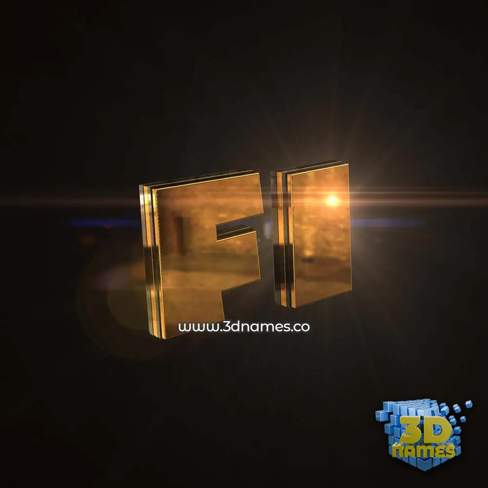 fi in Golden Sparkle style - 3D name wallpaper