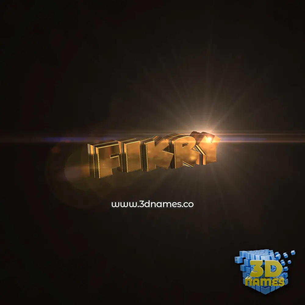 fikry in Golden Sparkle style - 3D name wallpaper