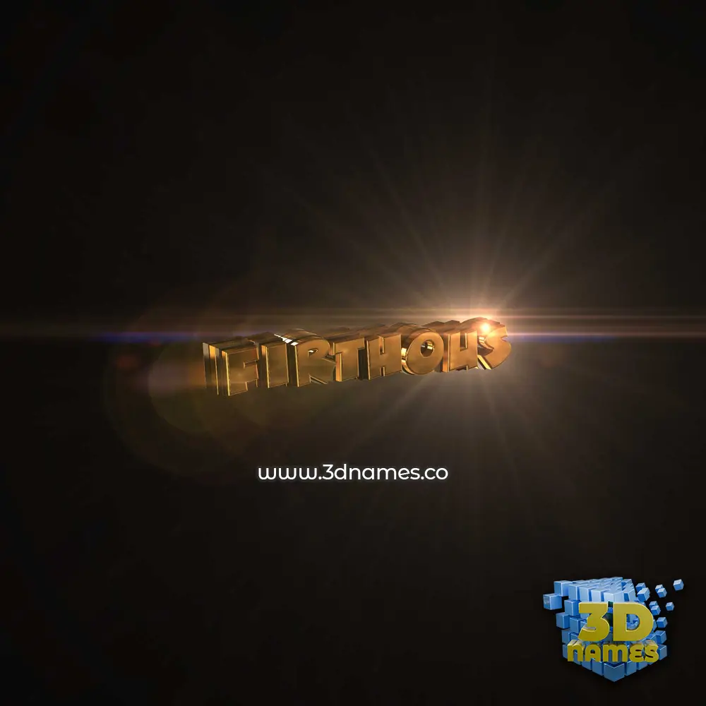 firthous in Golden Sparkle style - 3D name wallpaper