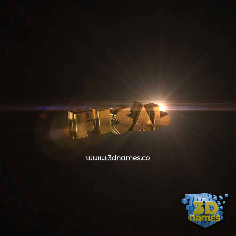 fisal in Golden Sparkle style - 3D name wallpaper