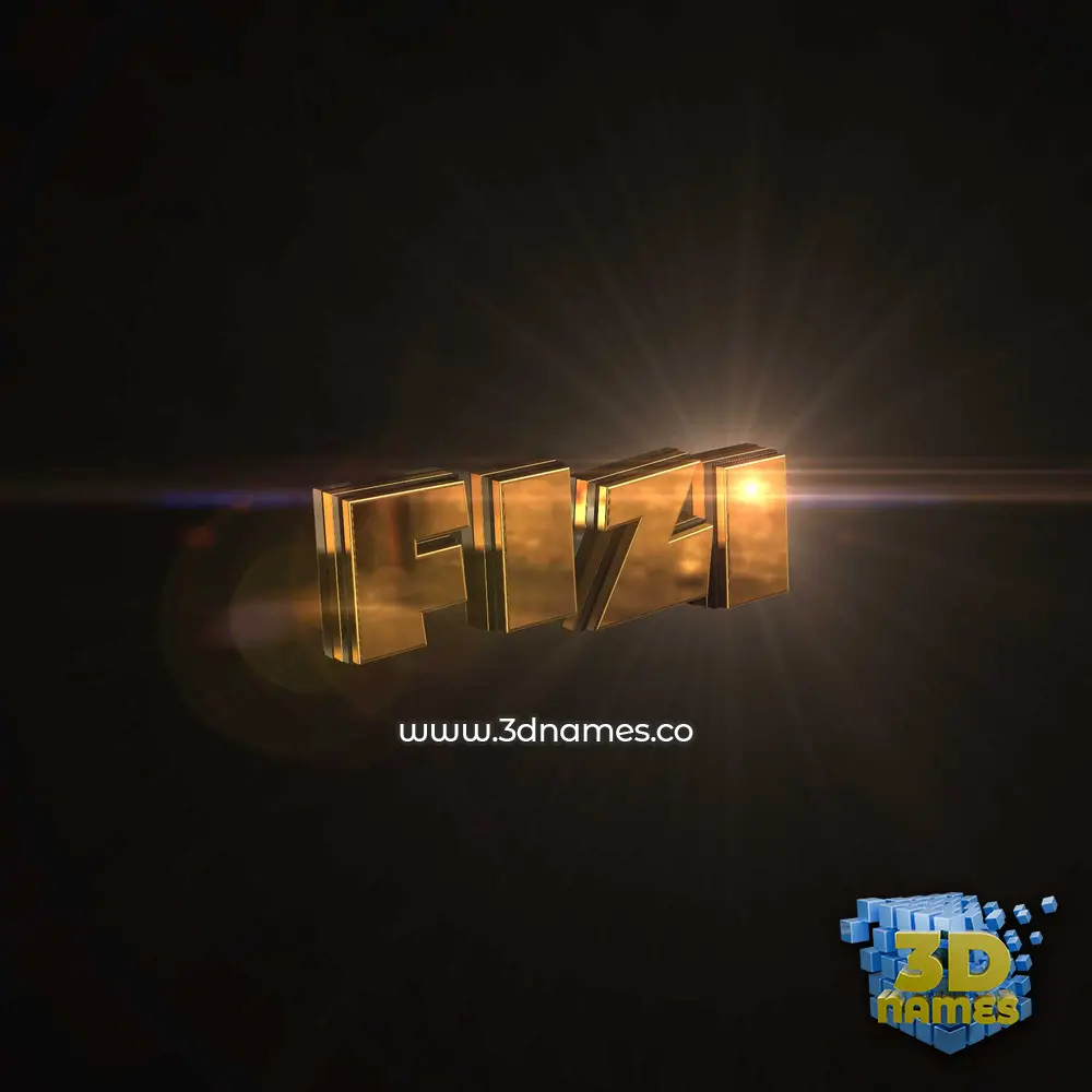 fizi in Golden Sparkle style - 3D name wallpaper