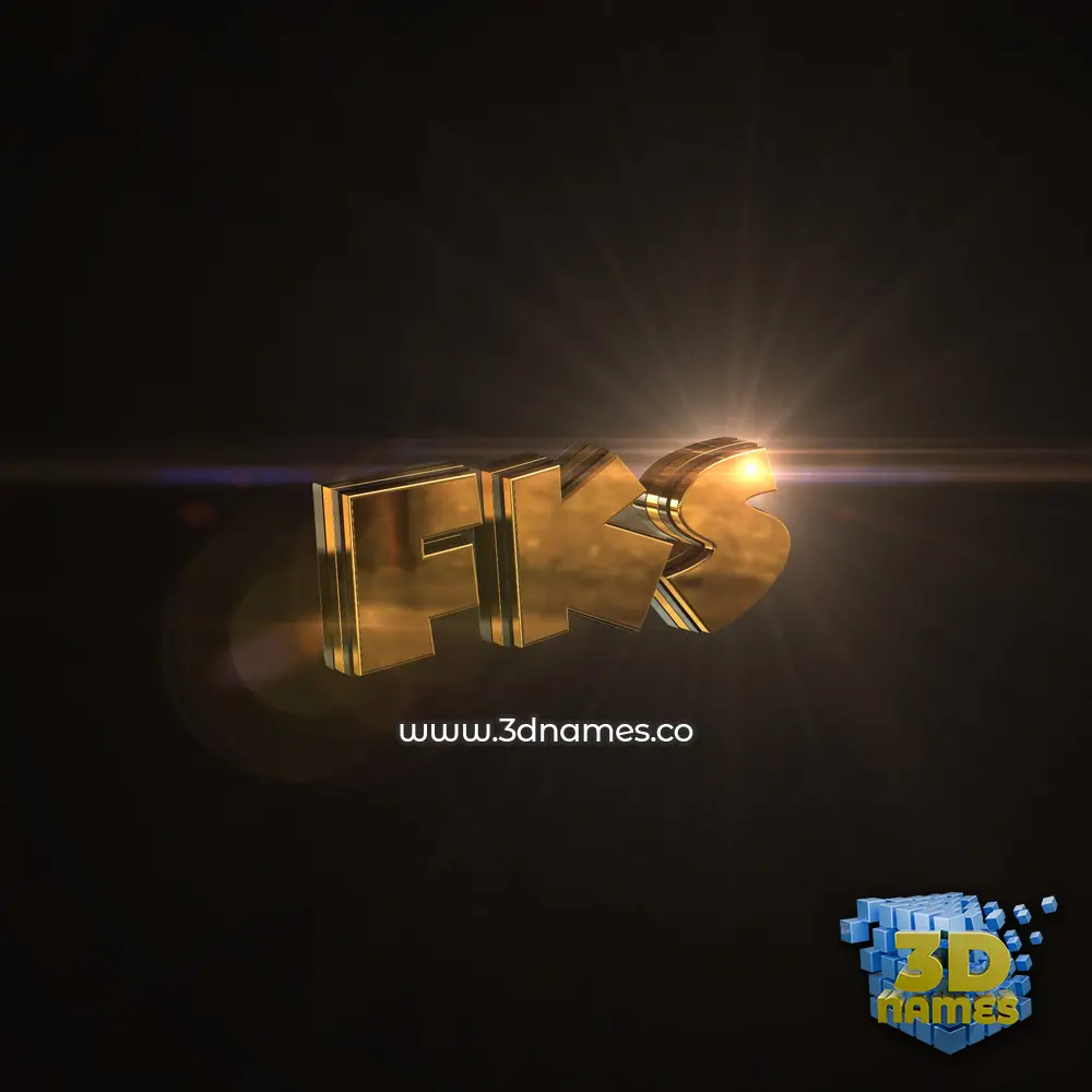 fks in Golden Sparkle style - 3D name wallpaper