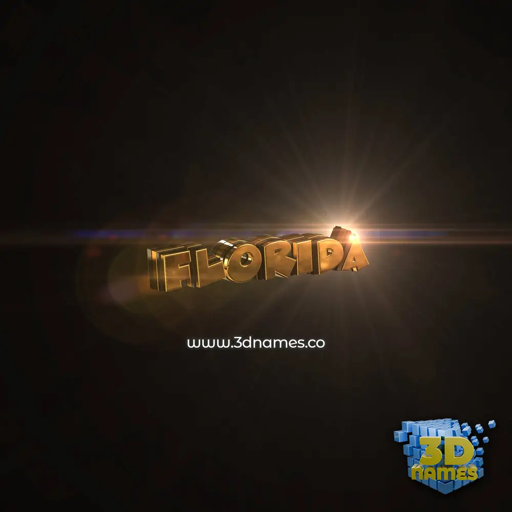 florida in Golden Sparkle style - 3D name wallpaper