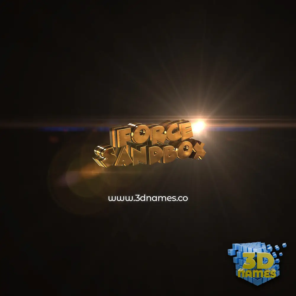 force sandbox in Golden Sparkle style - 3D name wallpaper