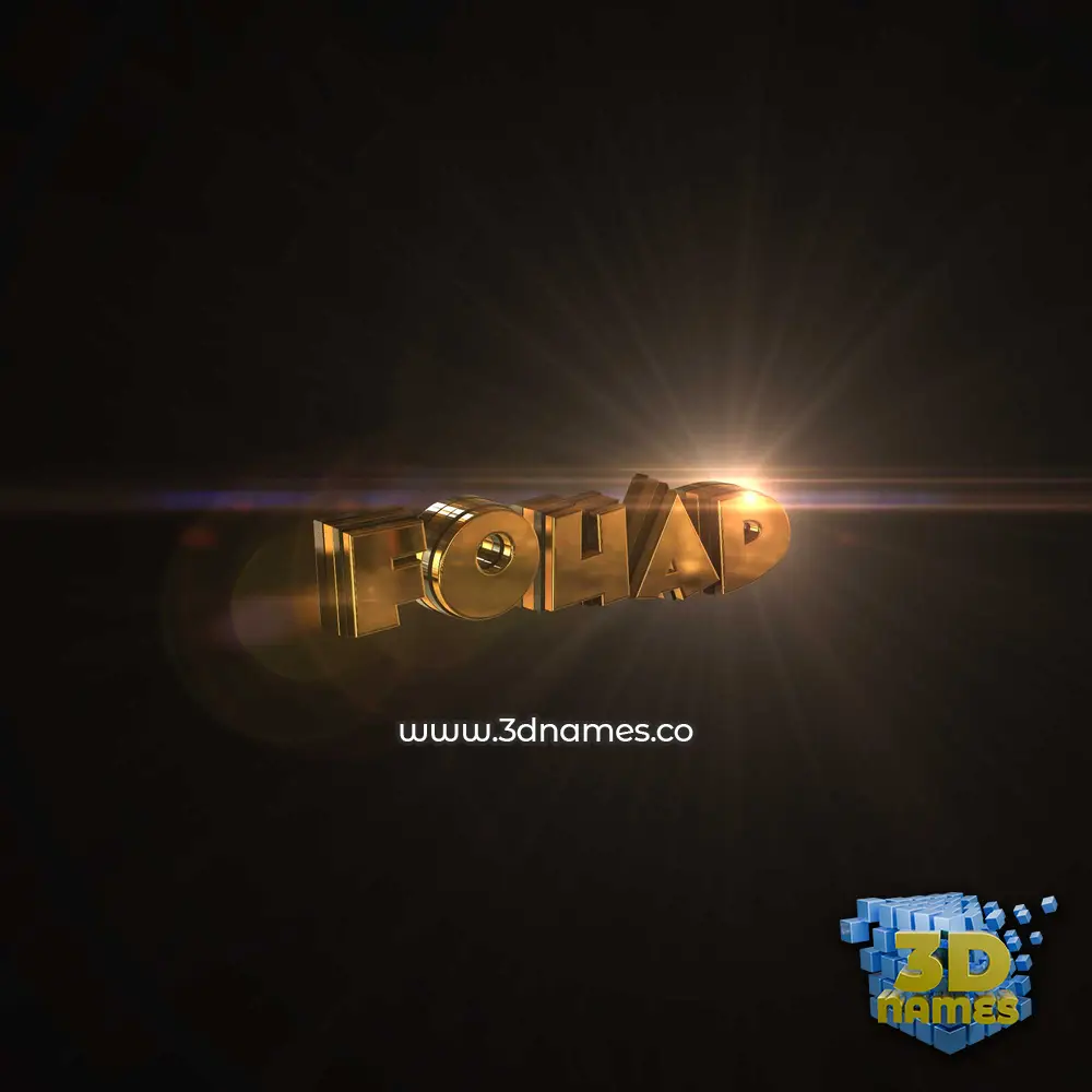 fouad in Golden Sparkle style - 3D name wallpaper
