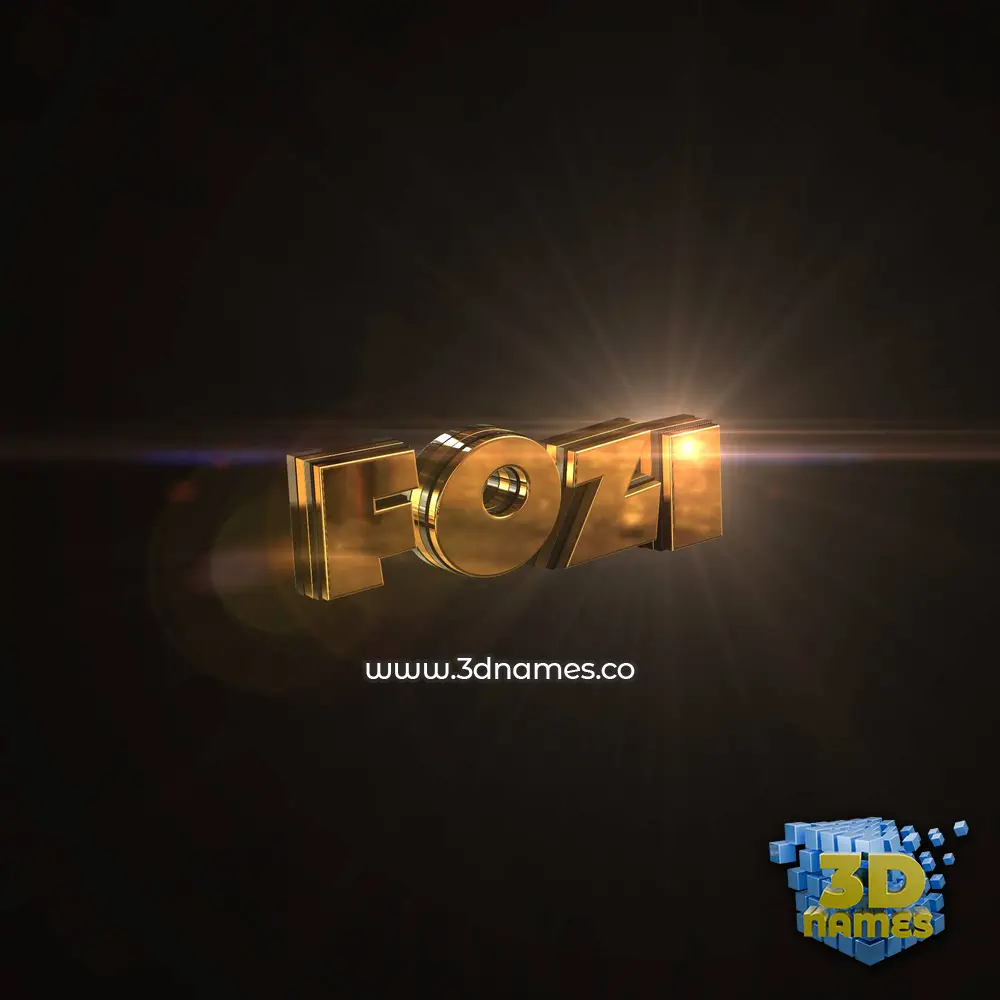 fozi in Golden Sparkle style - 3D name wallpaper