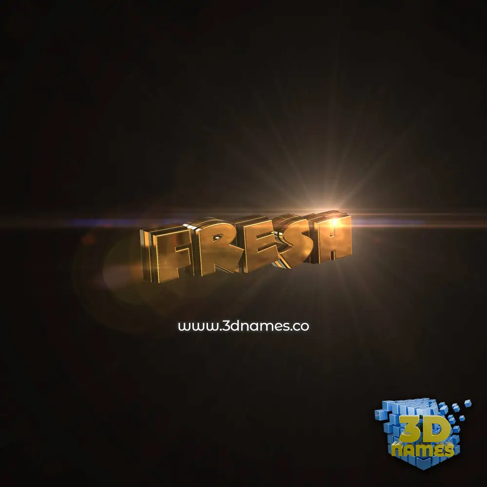 fresh in Golden Sparkle style - 3D name wallpaper
