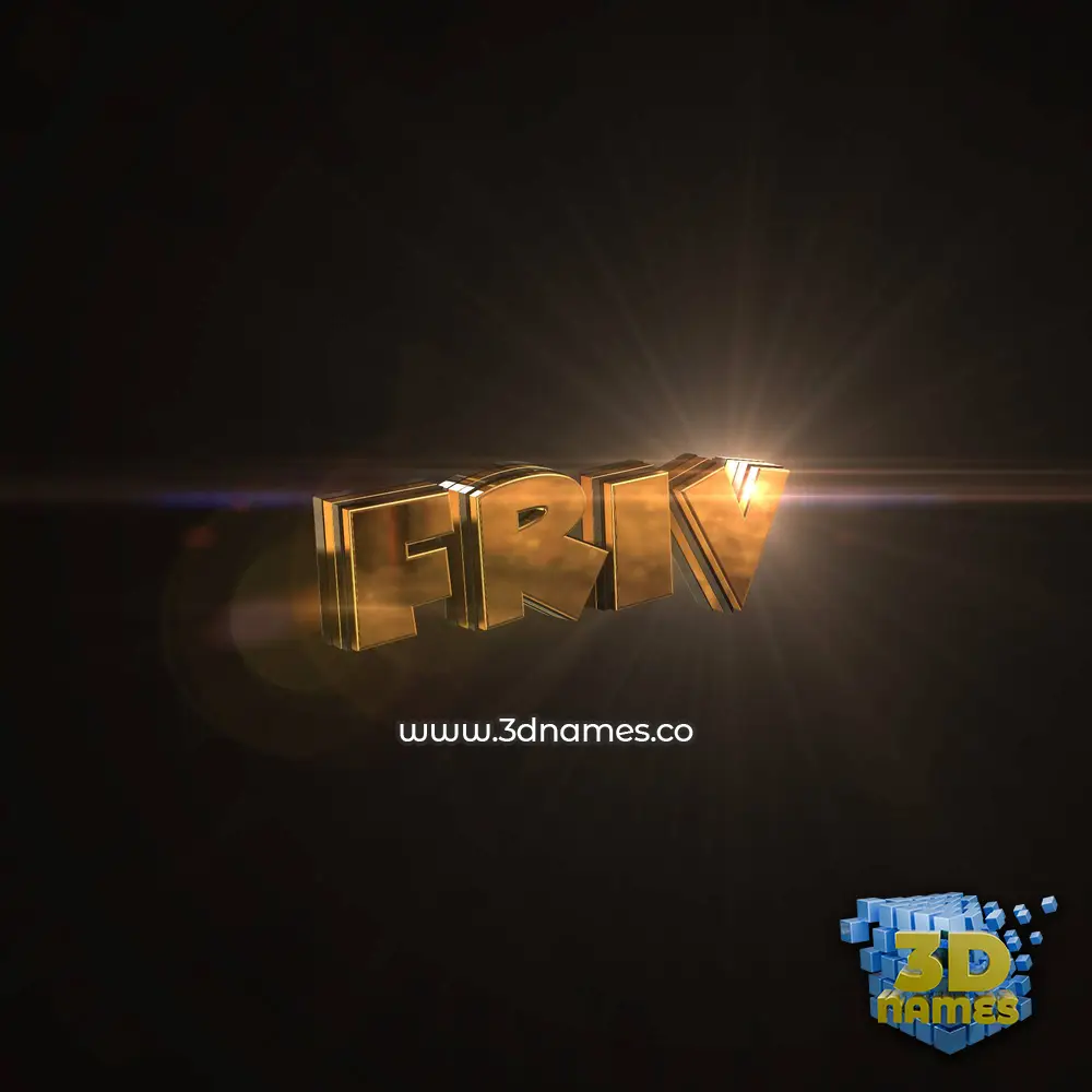 friv in Golden Sparkle style - 3D name wallpaper