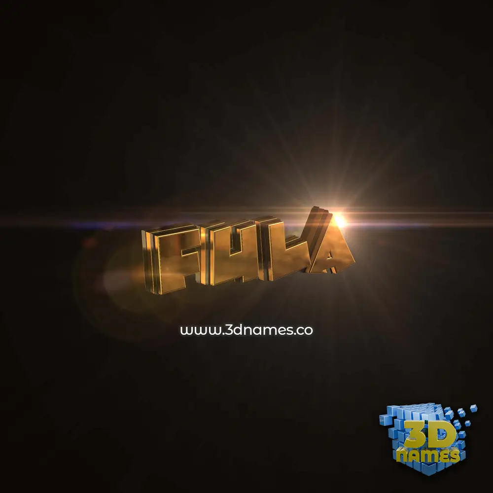 fula in Golden Sparkle style - 3D name wallpaper