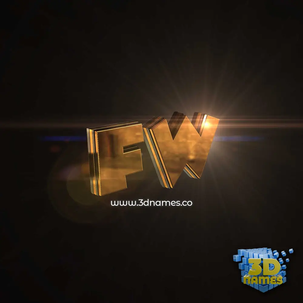 fw in Golden Sparkle style - 3D name wallpaper