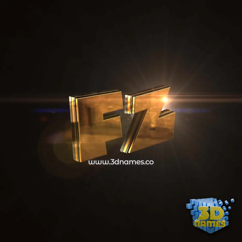 fz in Golden Sparkle style - 3D name wallpaper