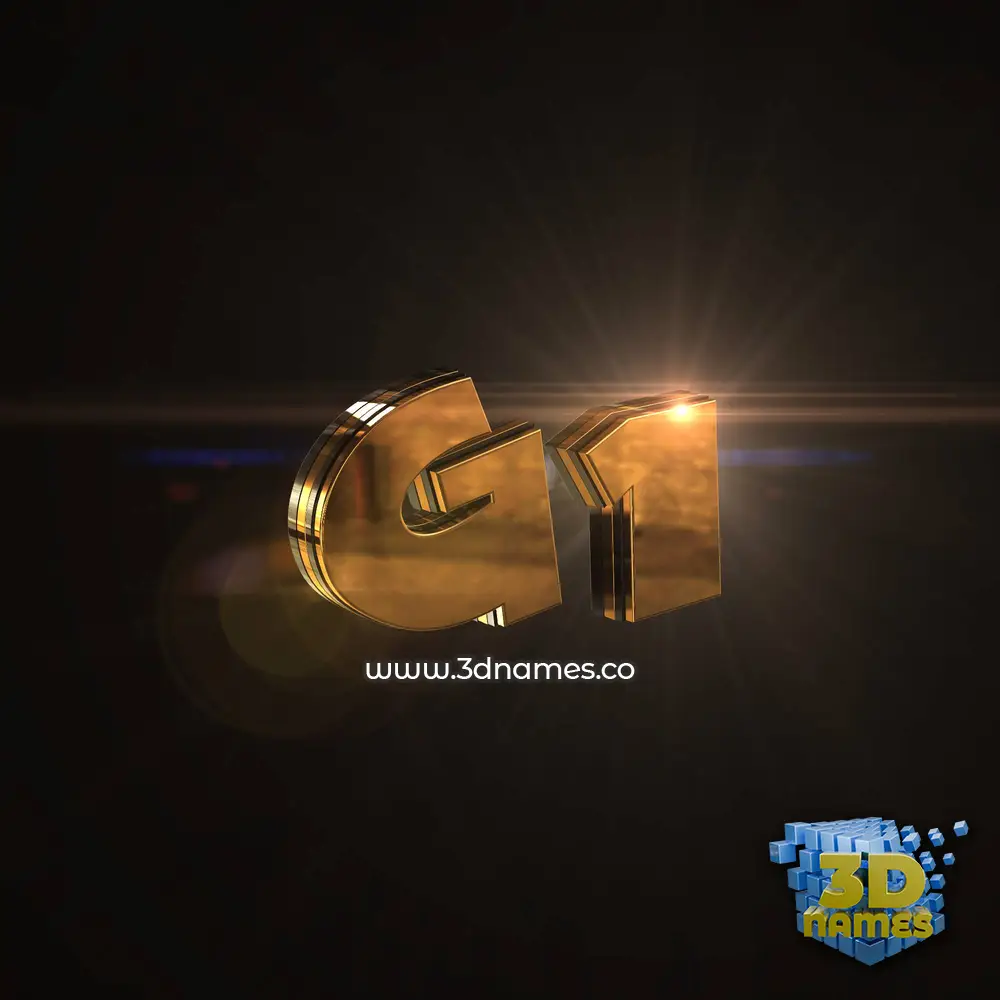 g1 in Golden Sparkle style - 3D name wallpaper