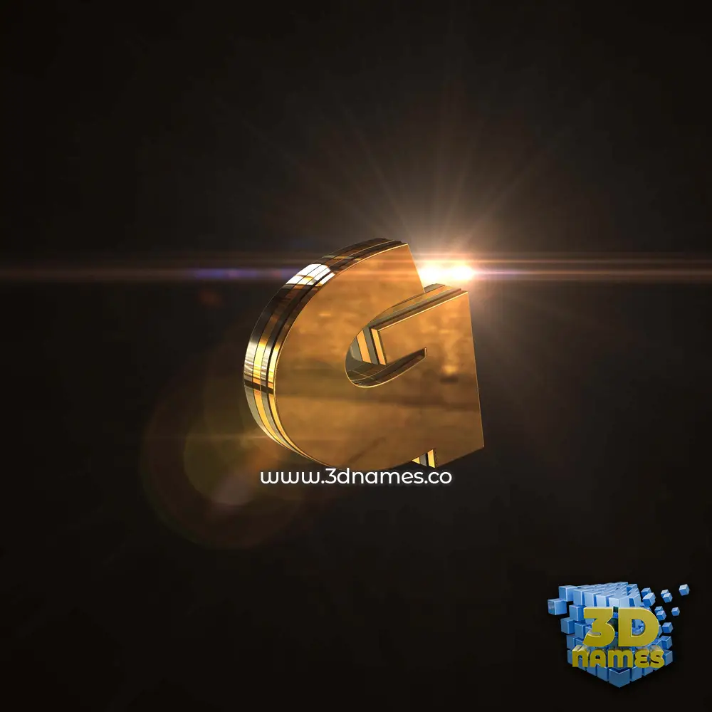 g in Golden Sparkle style - 3D name wallpaper