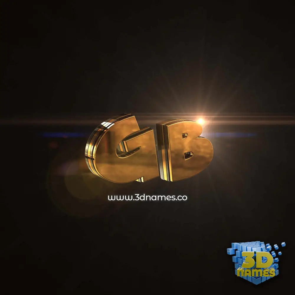 gb in Golden Sparkle style - 3D name wallpaper