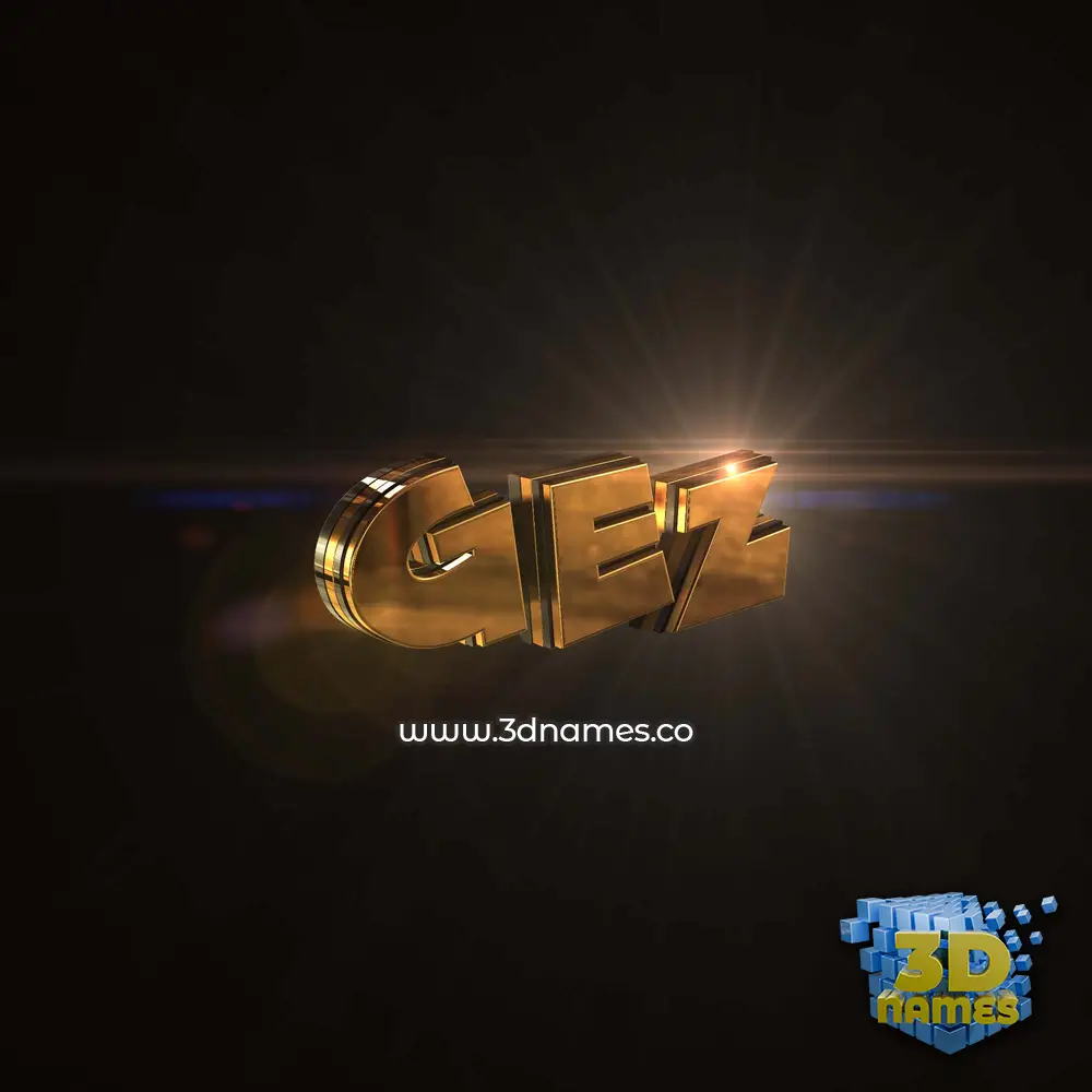 gez in Golden Sparkle style - 3D name wallpaper