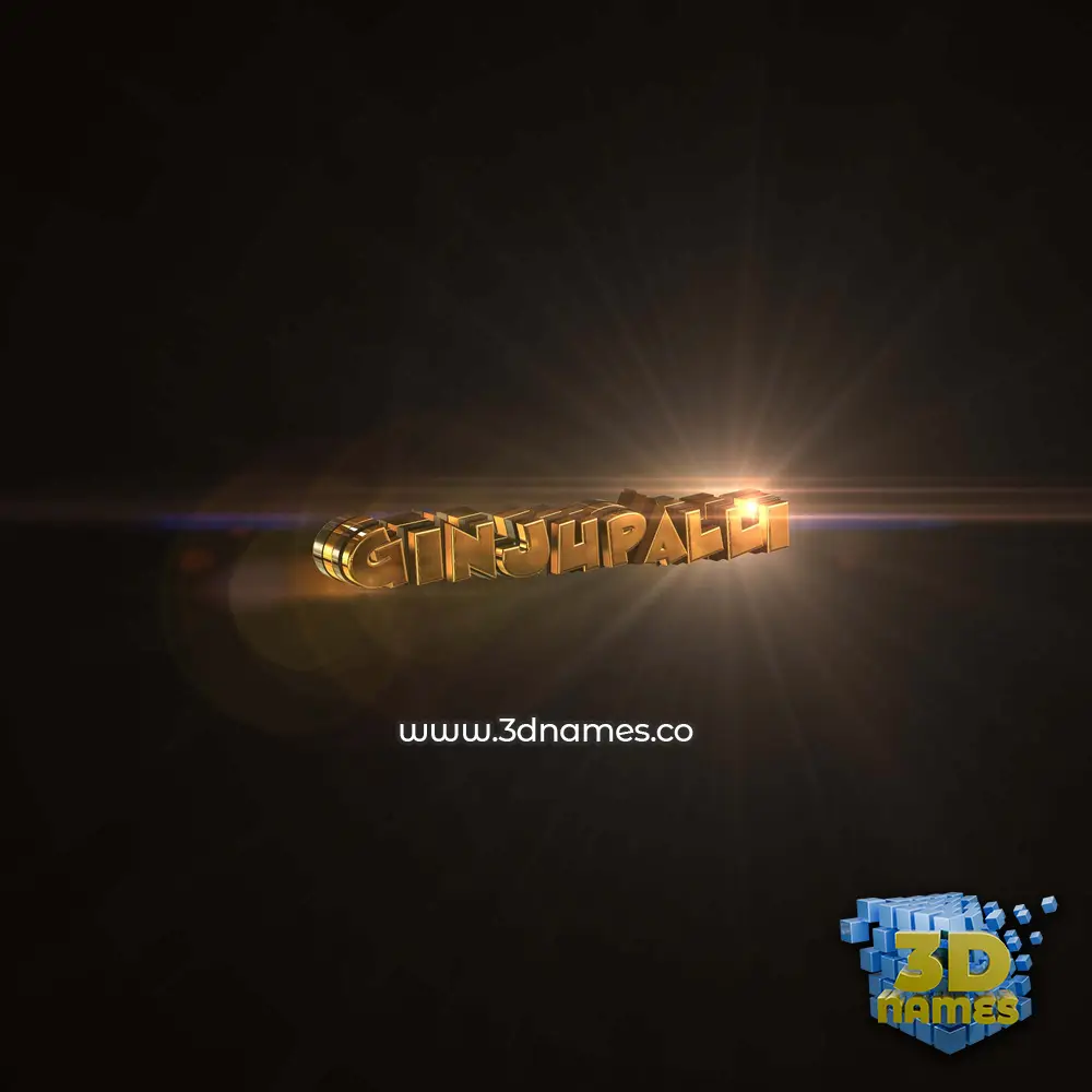 ginjupalli in Golden Sparkle style - 3D name wallpaper