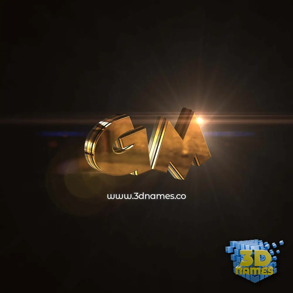 gm in Golden Sparkle style - 3D name wallpaper
