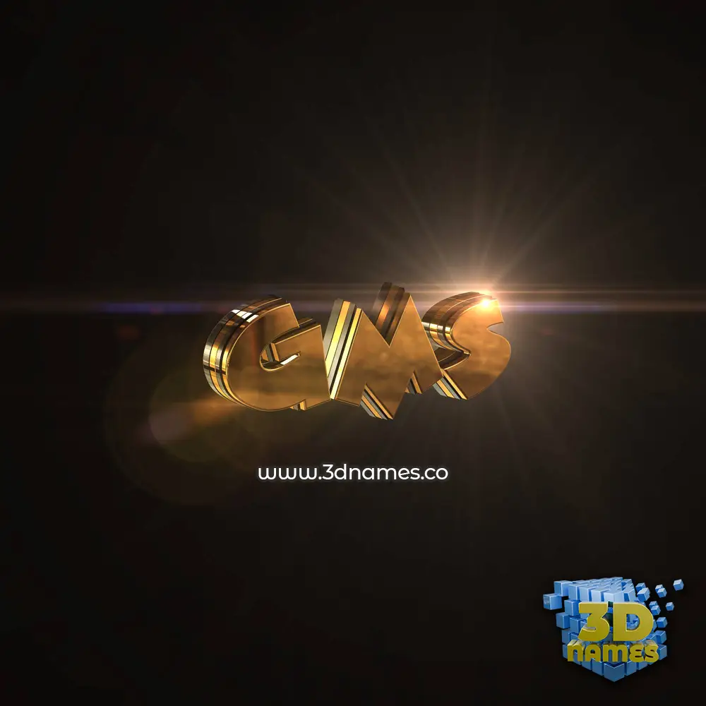 gms in Golden Sparkle style - 3D name wallpaper