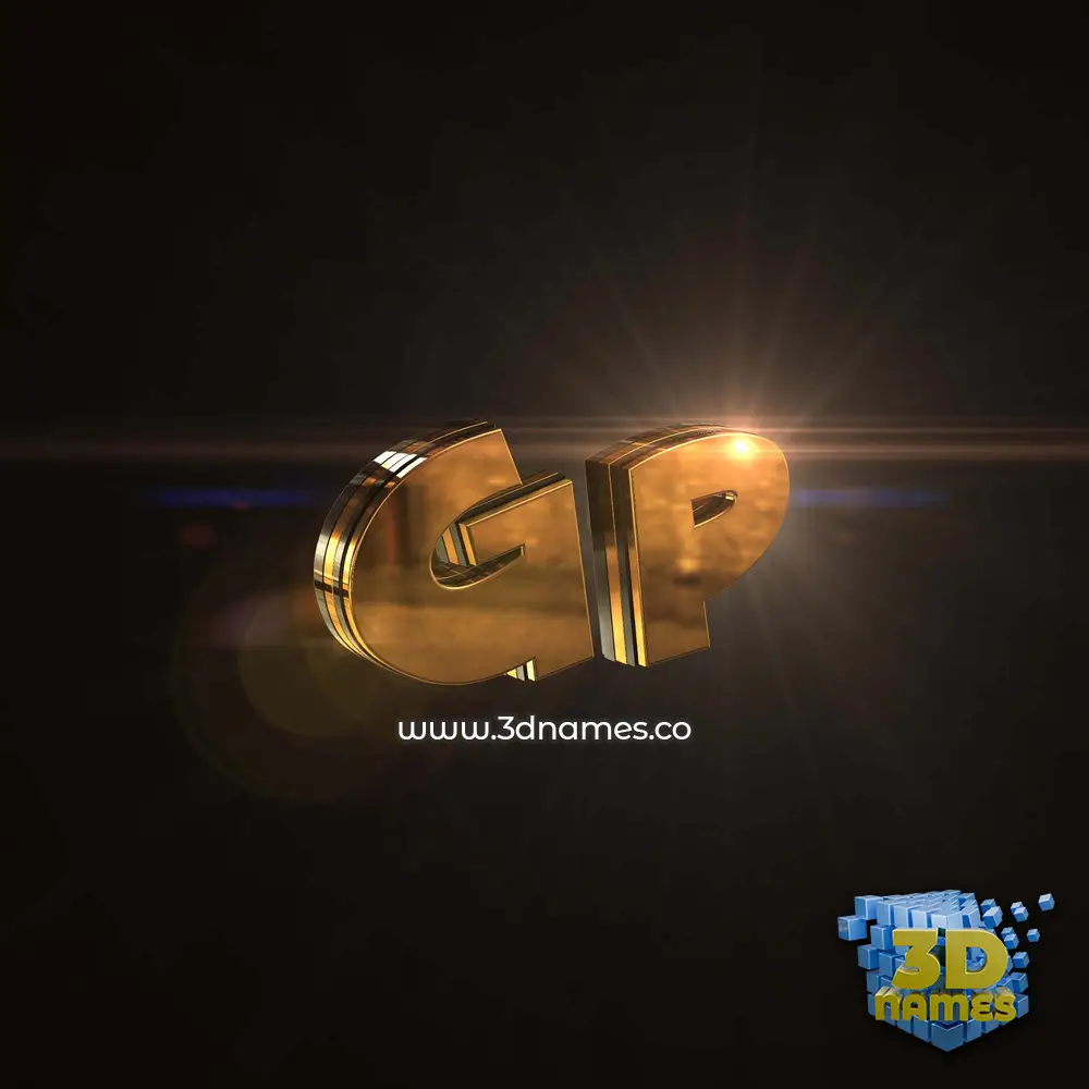 gp in Golden Sparkle style - 3D name wallpaper