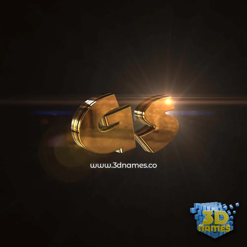 gs in Golden Sparkle style - 3D name wallpaper