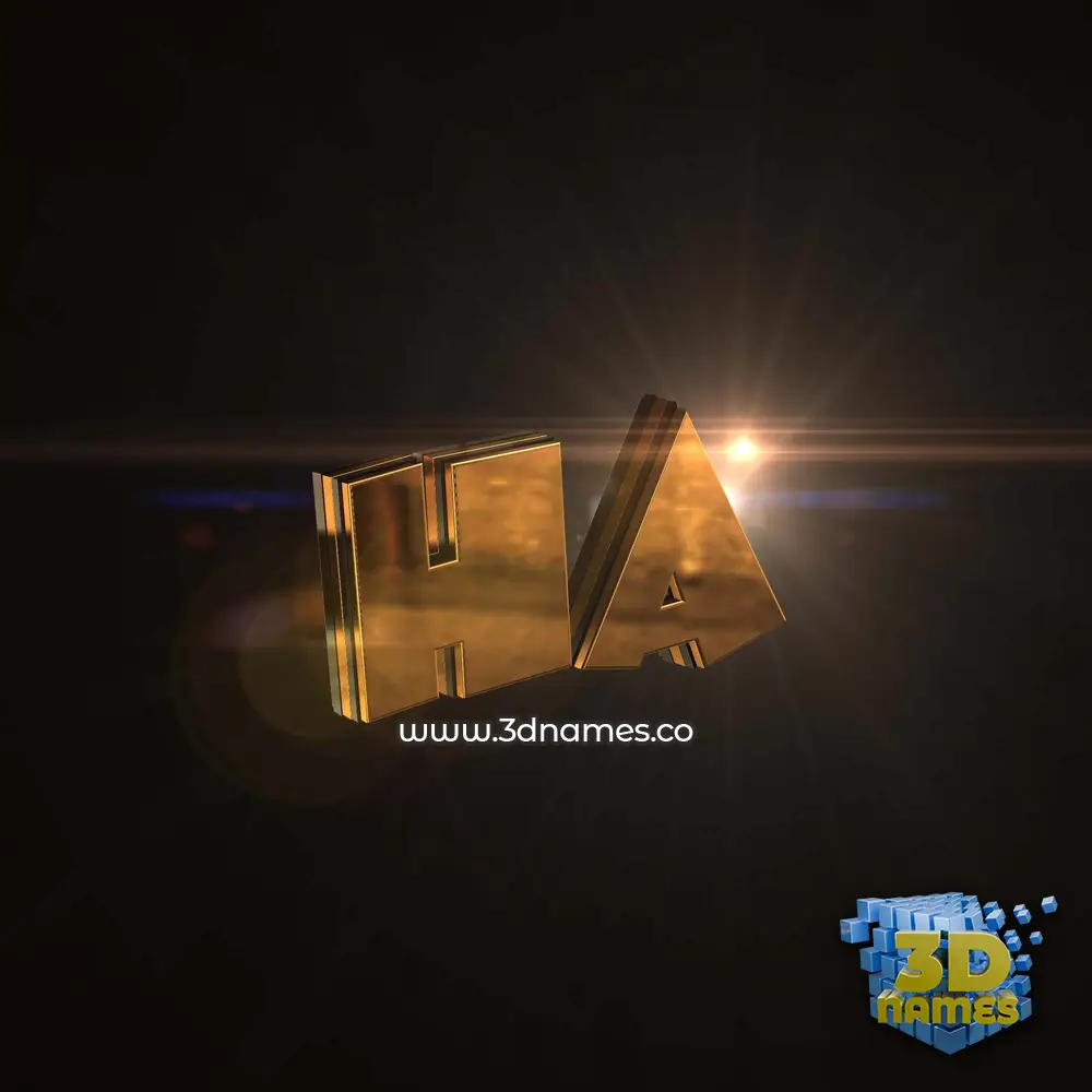 ha in Golden Sparkle style - 3D name wallpaper