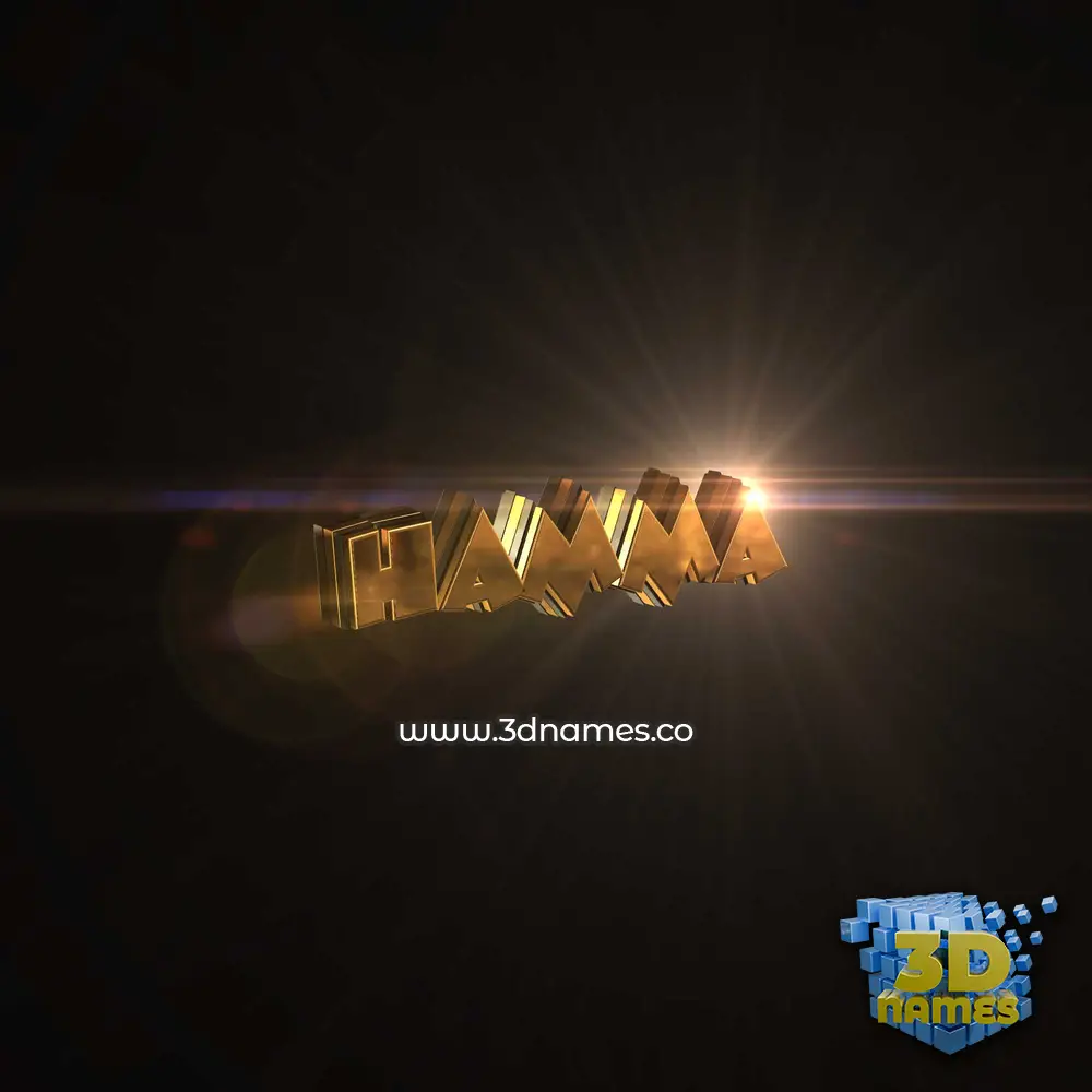 hamma in Golden Sparkle style - 3D name wallpaper
