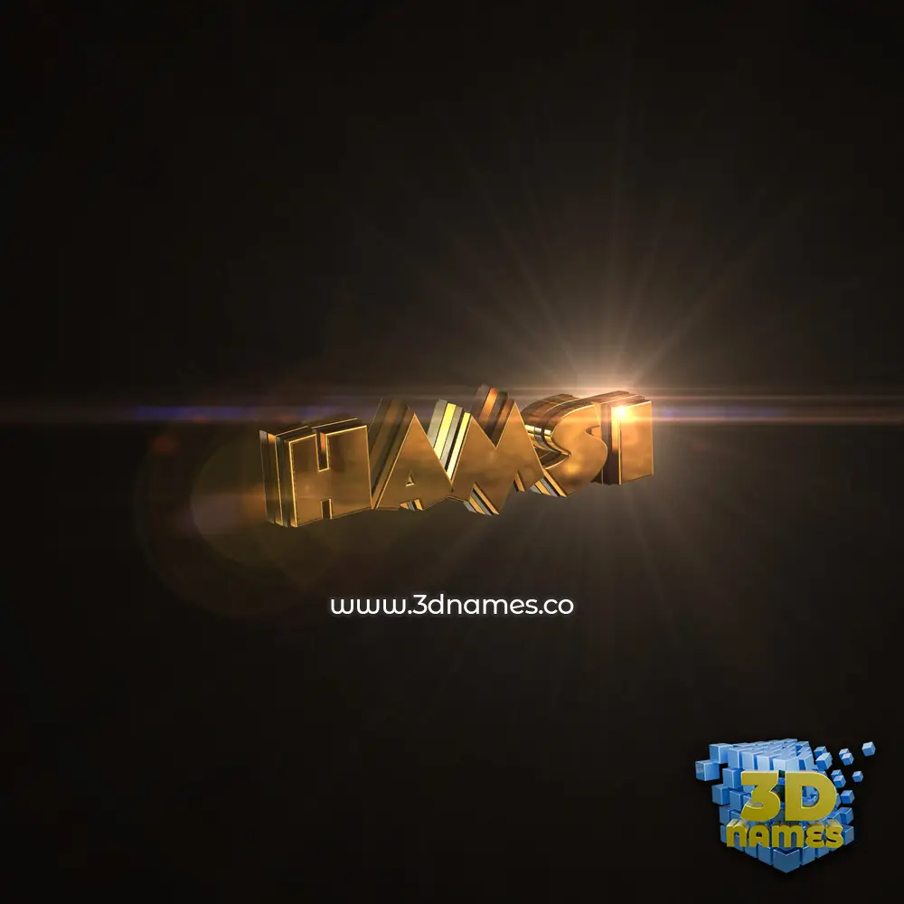 hamsi in Golden Sparkle style - 3D name wallpaper