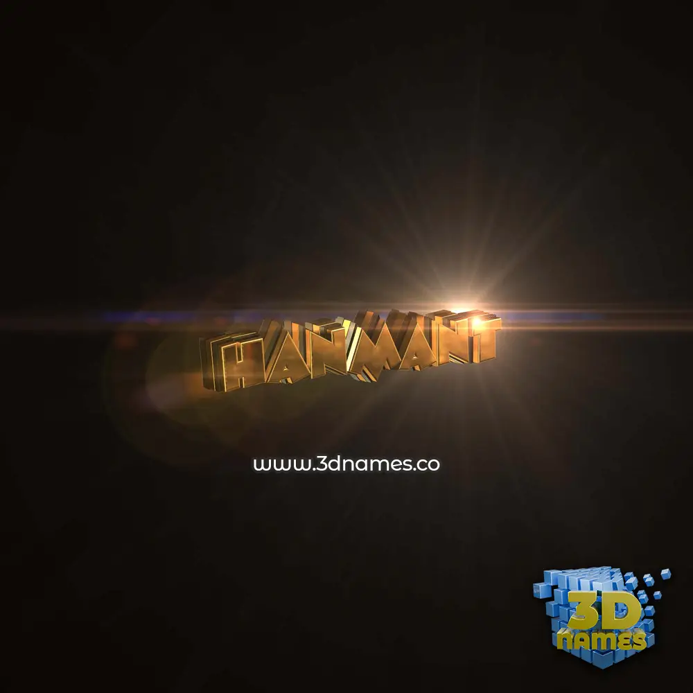 hanmant in Golden Sparkle style - 3D name wallpaper
