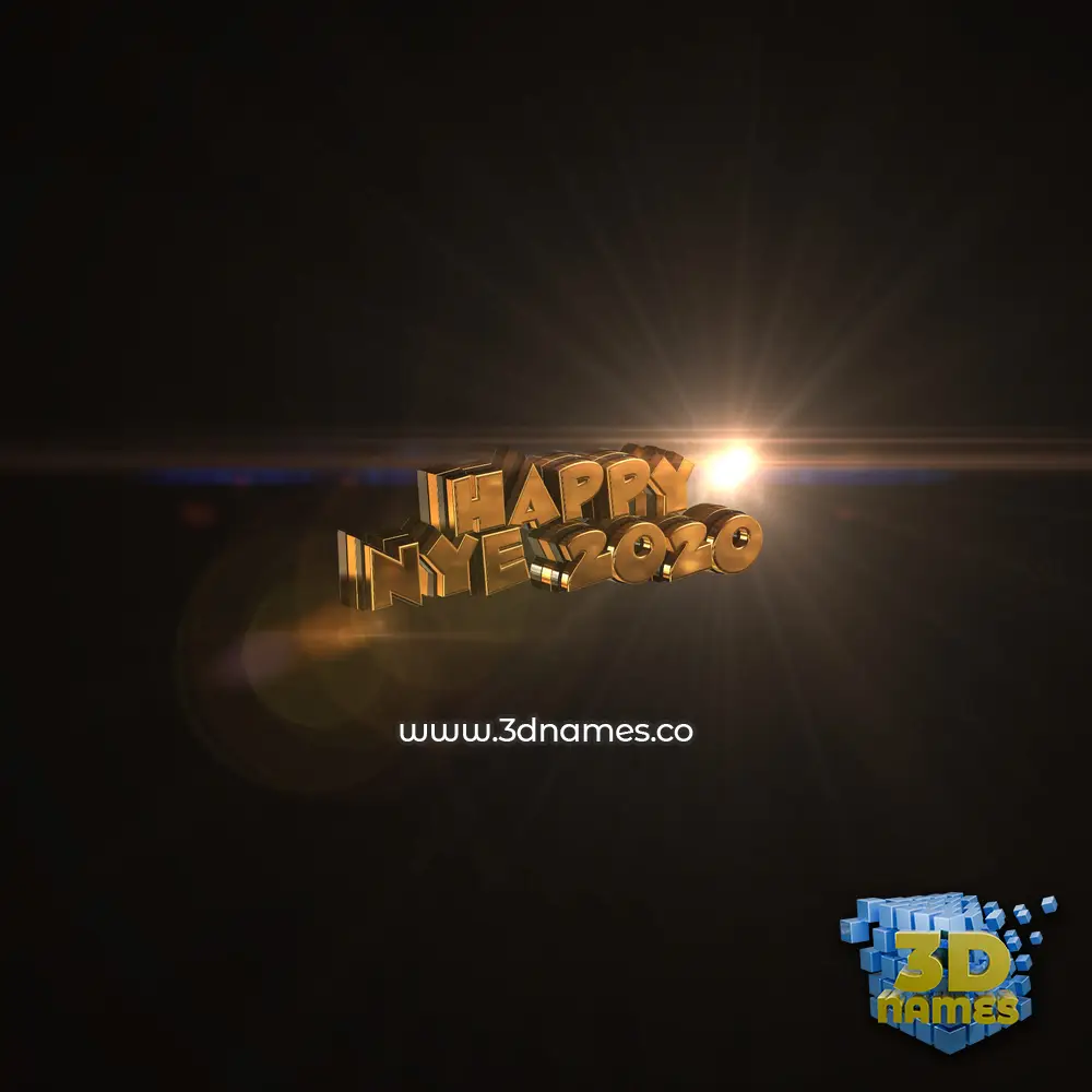 happy nye 2020 in Golden Sparkle style - 3D name wallpaper