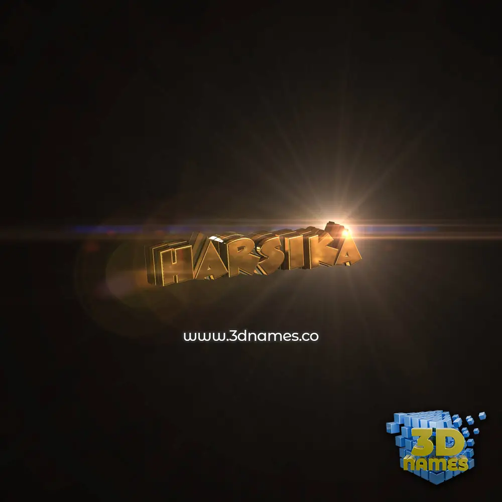 harsika in Golden Sparkle style - 3D name wallpaper