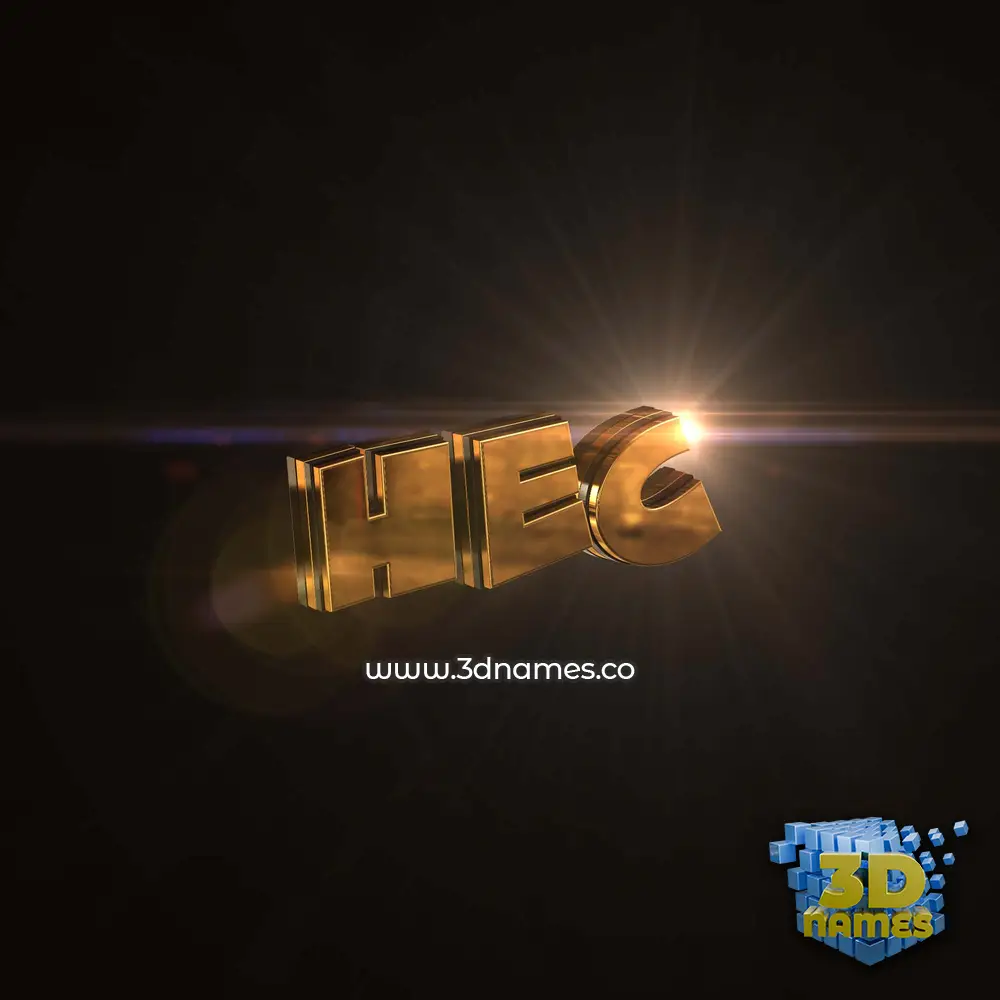 hec in Golden Sparkle style - 3D name wallpaper