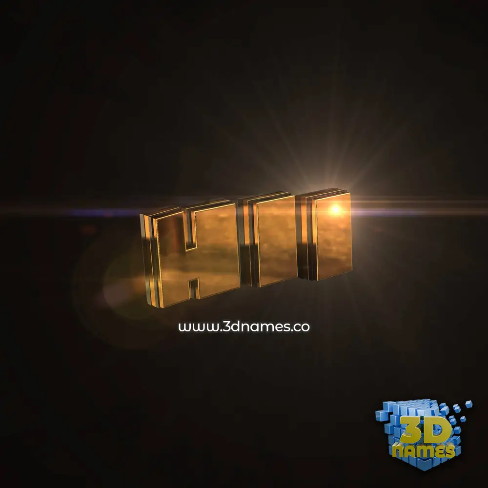 hii in Golden Sparkle style - 3D name wallpaper