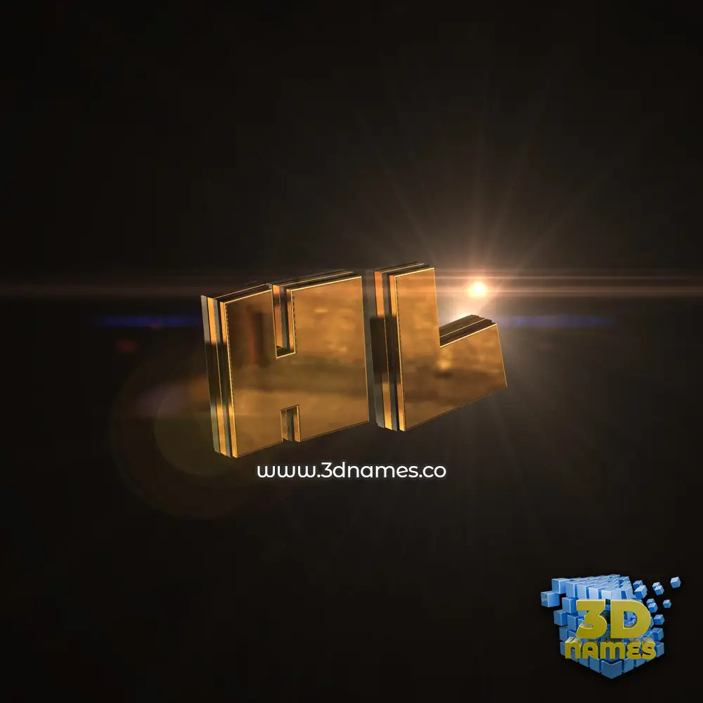 hl in Golden Sparkle style - 3D name wallpaper