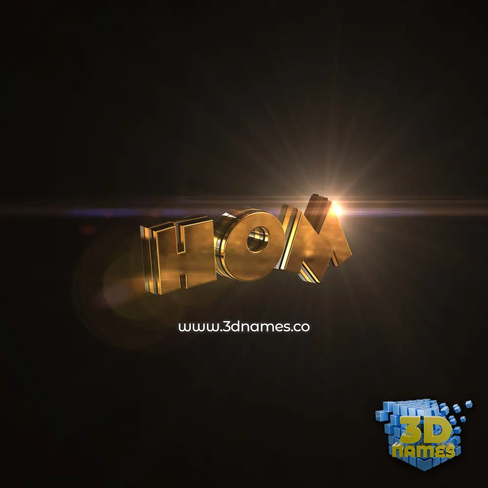 hom in Golden Sparkle style - 3D name wallpaper