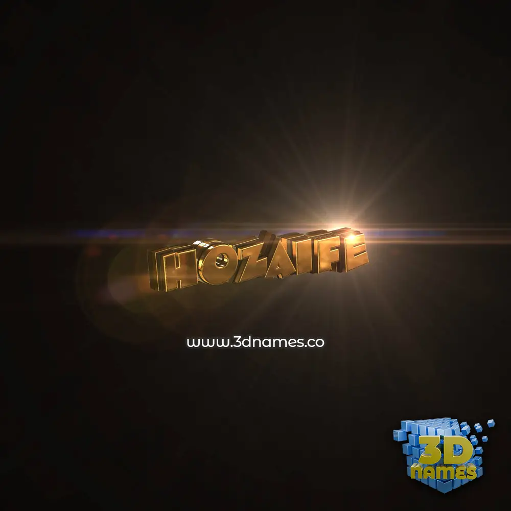 hozaife in Golden Sparkle style - 3D name wallpaper